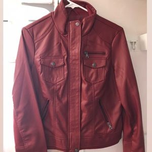 Ci Sono burgundy faux leather jacket